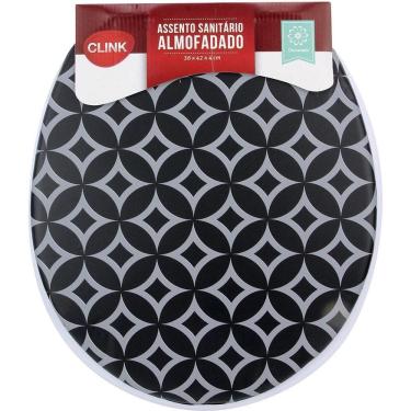 Imagem de Assento Almofadado Decorado Geométrico Tampa Vaso Universal