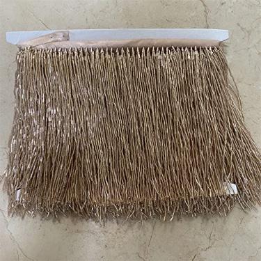 Imagem de 5 jardas 15 cm (6 polegadas) de vidro pesado cor de ouro semente com contas de franja lâmpada de guarnição de artesanato, champanhe