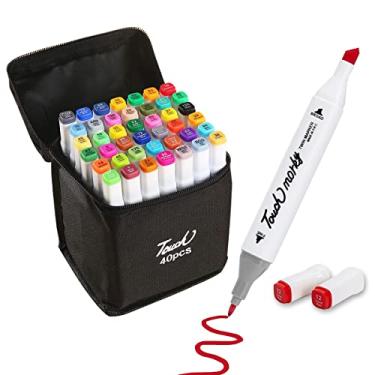 Imagem de Caneta Marcador para Colorir Desenho Professional, Pontas Duplas, Codificados por Cores, Segurança Garantida, Caixa de Bônus marcadores artisticos de Arte para Estudantes Adultos Artistas Desenho Colorir Desenho 40 Cors