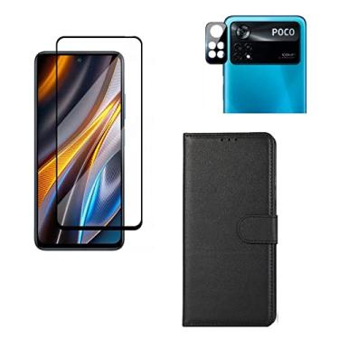 Imagem de Kit Capa Carteira + Pelicula Cerâmica + Pel Câmera Xiaomi Poco X4 Pro 5G (X4 Pro 5G)