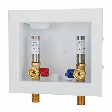 Imagem de Lidertik Caixa de saída de máquina de lavar com detentores de martelo e drenagem central, rosca de entrada de 1,27 cm ou suor x saída de rosca macho de 3/4", absorve choque e reduz o ruído