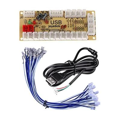 Imagem de MOOKEENONE Conjunto de cabos de placa codificadora USB DIY Zero Delay Arcade para Joystick para PC Mame Jamma