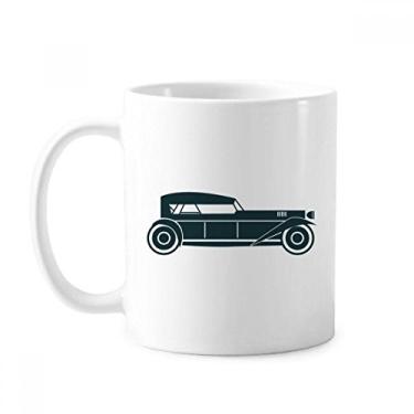 Imagem de Caneca de cerâmica geométrica verde com contorno de carros clássicos cerâmica xícara de café e porcelana