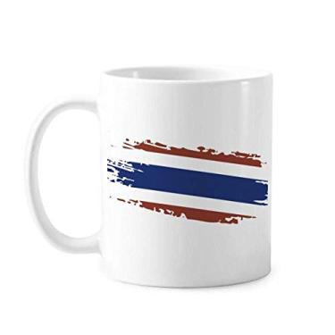 Imagem de Ilustração de arte da bandeira da Tailândia Bangkok Tailândia Caneca Cerâmica Copo de Porcelana de Café Utensílios de Mesa