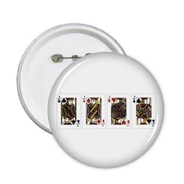 Imagem de Broche de coração Spade Diamond Club J Pattern Pin Badge Button Emblem Decoração Acessório 5 peças