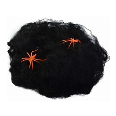 Imagem de 3 Teia De Aranha Preta 15g Para Decoração Festa Halloween