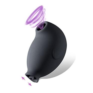 Imagem de Vibradores Feminino de Sucção Clitóris Língua 10 Velocidades Recarregável Estimulador Ponto G Zatla Shop (Preto)