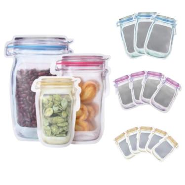 Imagem de Saco Zip Lock Hermético Reutilizável modelo Pote - Conjunto com 12 Unidades