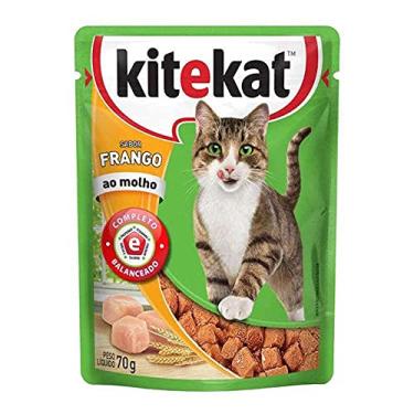 Imagem de Ração Úmida Kitekat Sachê para Gatos Adultos, Frango, 70 g