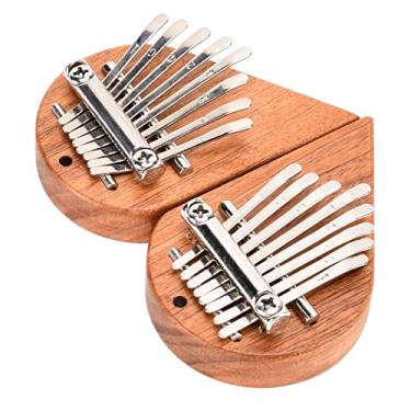 Imagem de Piano de polegar portátil, Kalimba de operação fácil leve com cordões para amantes de música para viajar para entretenimento (um conjunto de forma de coração (esquerda + direita))