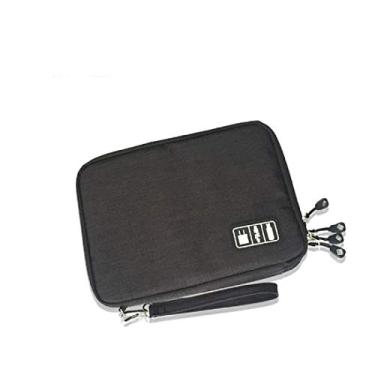 Imagem de Bolsa organizadora de cabos Cicilin para viagem com organizador eletrônico, bolsa para tablet, Black (double small), One_Size