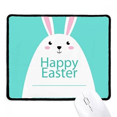 Imagem de Mousepad Happy Easter Festival Blue Bunny Pattern Tapete de borracha para jogos