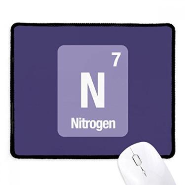 Imagem de N Nitrogen Mousepad Apoio Mouse com elemento químico ciência borda costurada tapete de borracha para jogos