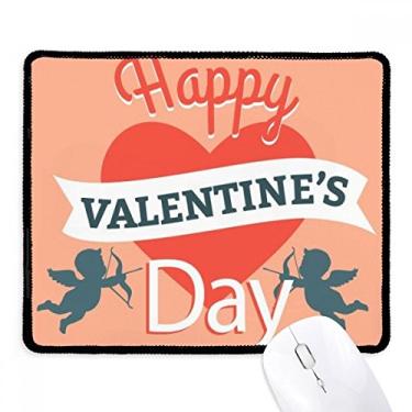 Imagem de Mousepad Happy Valentine's Day Heart Angel Tapete de borracha para jogos