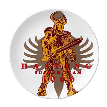 Imagem de Prato decorativo de porcelana Salver Salver da Idade Média Cultura Valente Sabre Guerreiro