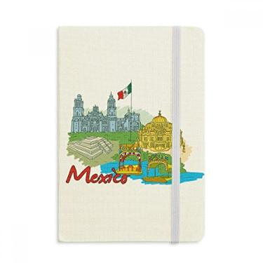 Imagem de Caderno de grafite com a bandeira da cultura do México em tecido com capa dura oficial, Diário