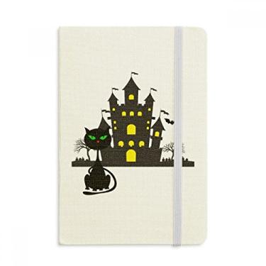 Imagem de Caderno de diário clássico com capa dura de tecido oficial do castelo sombrio do Dia das Bruxas