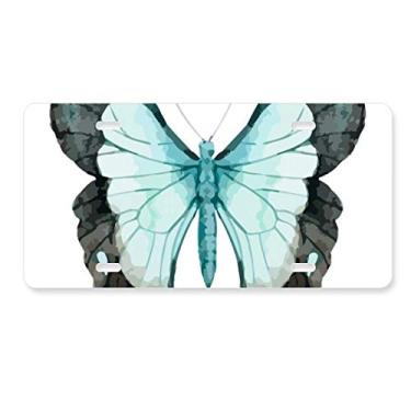 Imagem de DIYthinker Borboleta com asas azuis placa de licença decoração aço inoxidável automóvel