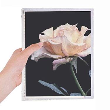 Imagem de Caderno de flores rosa branco lindas folhas soltas diário recarregável papelaria