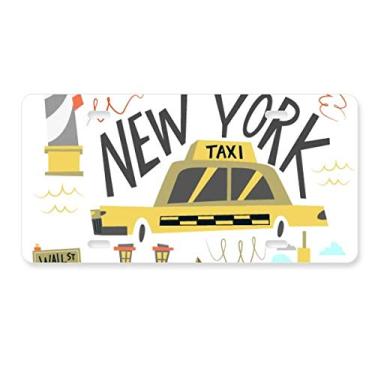 Imagem de DIYthinker Placa de licença America New York City Liberty Illistration decoração aço inoxidável automóvel