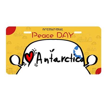 Imagem de DIYthinker Placa de licença I Love Antártica Bandeira da Palavra Amor Ilustração Coração Etiqueta Decoração de Carro Dia da Paz