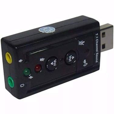 Imagem de Adaptador Placa de Som USB 7.1 com P2 PC Notebook