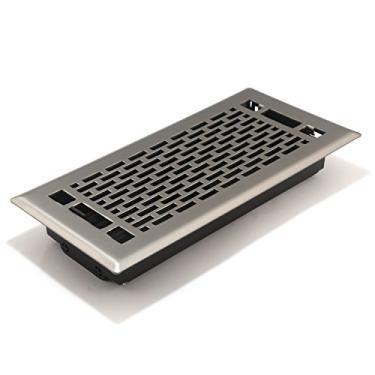 Imagem de Accord AMFRSNMA410 Manhattan Floor Register, 10 cm x 25 cm (medidas de abertura do duto), níquel acetinado