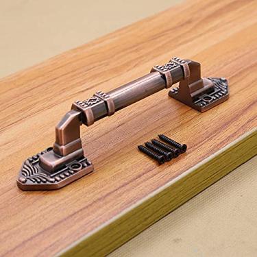 Imagem de Puxadores e puxadores de madeira corrediços de celeiro vintage Puxador de móvel em cupborad europeu para portas de interior de cozinha, bronze vermelho, 200 MM