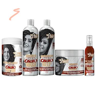 Imagem de Kit Shampoo+ Condicionador+ Creme 800g+ Máscara+ Óleo Coco E Cacau Soul Power