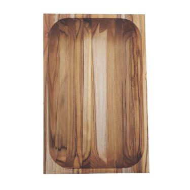 Imagem de Gamela Pequena Tramontina em Madeira Teca acabamento em óleo mineral 350X240X50 Tramontina