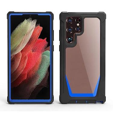 Imagem de Capa para Samsung Galaxy S23 S22 S21 Ultra Plus 5G S20 Note 20 10 Capa Transparente, Preto Azul, para Galaxy Note 10