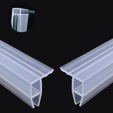 Imagem de Fita de vedação de porta de vidro tipo canto de 2 metros de silicone para banheira chuveiro tira de vento plugue de corrente de ar para escritório varanda porta e janela fita de vedação (6 mm)