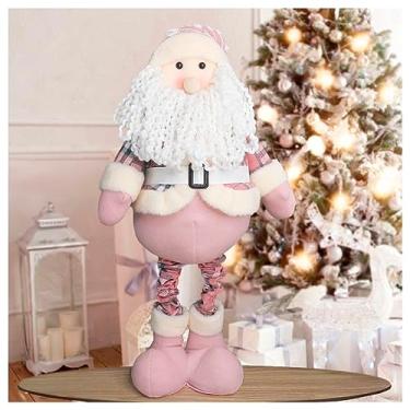 Imagem de Boneco Natal Papai Noel Rosa Perna Ajustável 90cm