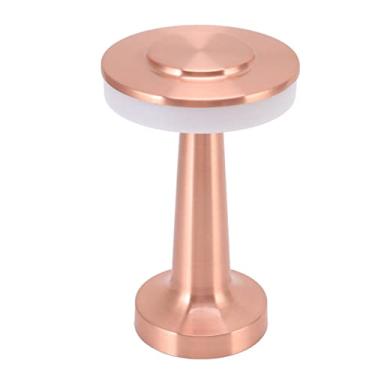 Imagem de DAUERHAFT Candeeiro de mesa LED sensível ao toque, retrô recarregável de 3 níveis, lâmpada de cabeceira de temperatura de cor para hotel (cobre)