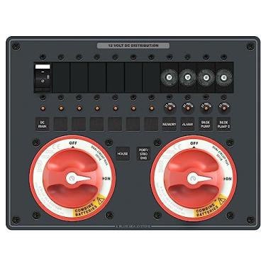 Imagem de Blue Sea Systems Painel de gerenciamento de banco de bateria triplo para configurações de motor duplo