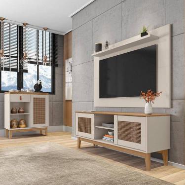 Imagem de Conjunto Sala Rack e Painel Safira com Aparador Rubi