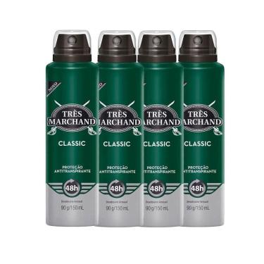 Imagem de Kit Desodorante Aerosol Très Marchand Classic 150ml - 4 Unidades