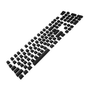 Imagem de BRIGHTFUFU 1 Conjunto Novas teclas de teclado mecânico de altura ortografia mútua abs caracteres de injeção de duas cores translúcidas tampas de teclado coloridas pbt 1 conjunto (preto) fofa