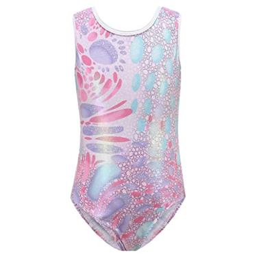 Imagem de SEAUR Collant de ginástica para meninas, manga de dança, roupa de ciclismo unitard, roupa de fitness, body esportivo, Azul - 2, 10