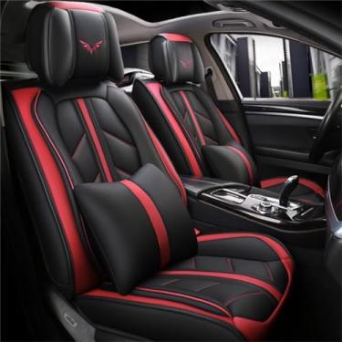 Imagem de DlonmCen Capas de assento de carro compatíveis com Cadillac Luxo e requintado protetor de assento de carro Airbag almofada de carro compatível