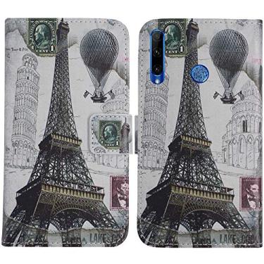 Imagem de TienJueShi Capa protetora de couro PU estilo fashion Torre Eiffel capa de silicone TPU para Asus Zenfone Max Shot ZB634KL 6,2 polegadas capa carteira Etui