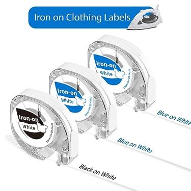 Imagem de Fita de substituição para etiquetadora P12 para Dymo LetraTag LT-100H 200B, Phomemo P12 Fita de etiqueta Etiquetas de ferro em roupas para casas de repouso e necessidades de creche 12 mm 0,47 polegadas para etiquetadora Phomemo P12 P12-PRO