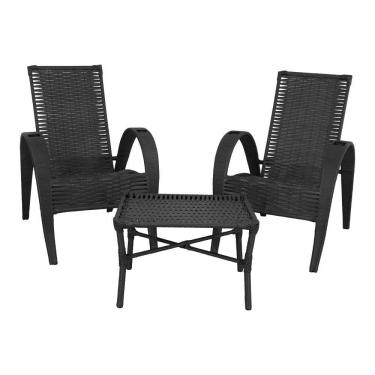 Imagem de Conjunto de Mesa de Centro e 2 Cadeiras Vitória para Área Externa