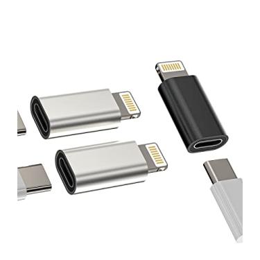 Imagem de Adaptador USB C fêmea para Lightning macho (pacote com 3) compatível com Apple Iphone 11 12 13 Pro Max Mini X SE 6 7 8 Plus Ipad Air 2019 2018 Conversor Tipo C Carregador Cabo Conector Porta Cabo de