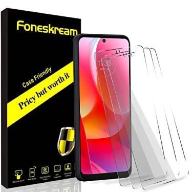Imagem de Foneskream [Pacote com 3] Protetor de tela compatível com Motorola Moto G Power 2022 16.5 cm vidro temperado dureza 9H compatível com capa