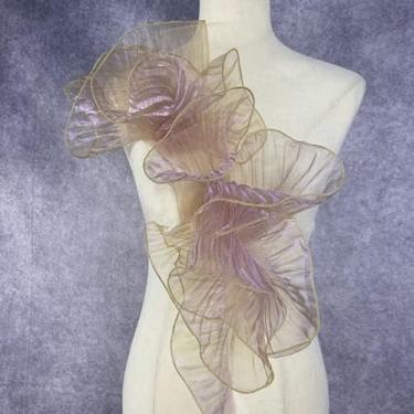 Imagem de 5 jardas retrô plissado chiffon acabamento saco de decoração tecido tule aplique costura artesanato (roxo pênnisetum)