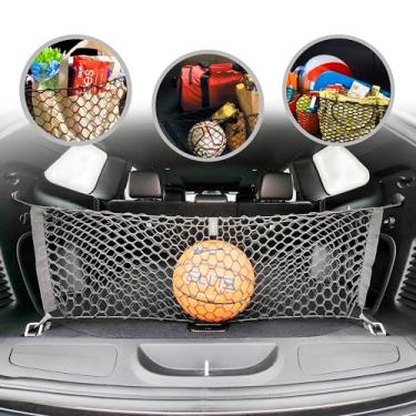Imagem de Rede de carga de malha estilo envelope para Jeep Grand Cherokee 2011-2025 - Organizador e armazenamento de porta-malas premium - Rede de carga para SUV - Organizador de transporte de veículos para