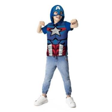 Imagem de Camiseta Avengers Capuz Malwee América Homem de Ferro Vingadores Tam 4 ao 12 Menino-Masculino
