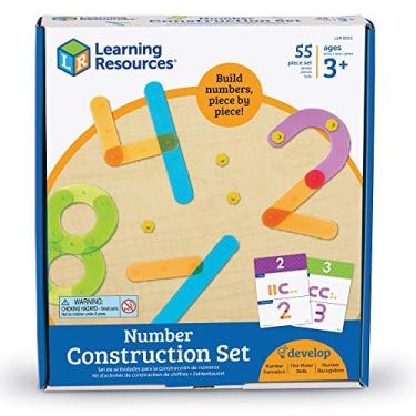 Imagem de Learning Resources Número de construção - 55 peças, idades 3+ conjunto de números para crianças, jogos de matemática para crianças. Materiais de aprendizagem do jardim de infância