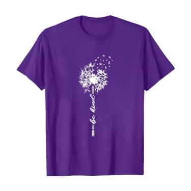 Imagem de Camisetas femininas fofas gola redonda girassol flores silvestres estampa casual camiseta feminina justa, Roxa, G